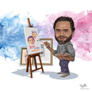 Fabián con barba de artista